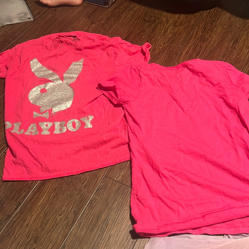 2 pink shirts